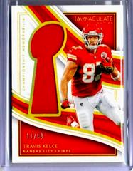 Travis Kelce #4 Football Cards 2023 Panini Immaculate Championship Memorabilia Prices