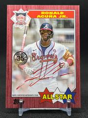 Ronald Acuna Jr. [Red] #87ASA-RA Baseball Cards 2022 Topps Update 1987 Autographs Prices