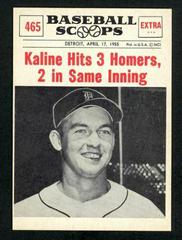 Kaline Hits 3 [Homers, 2 in Same Inning] #465 Baseball Cards 1961 NU Card Scoops Prices