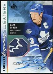 Mats Sundin [Patch] #IS-SU Hockey Cards 2021 SP Game Used Inked Sweaters Autograph Prices