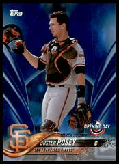 Buster Posey [Mask Off Blue Foil] Baseball Cards 2018 Topps Opening Day Prices