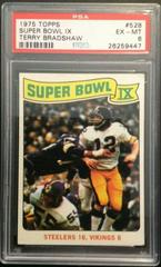 Terry Bradshaw [Super Bowl IX] #528 Football Cards 1975 Topps Prices