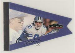 Troy Aikman [Blue] Football Cards 1998 Playoff Contenders Pennants Prices