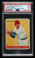 Mark Koenig [Big League Chewing Gum] #39 Baseball Cards 1933 World Wide Gum Prices