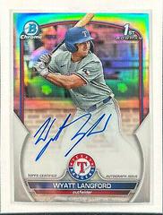 Wyatt Langford [Refractor] #CDA-WL Baseball Cards 2023 Bowman Draft Chrome Prospect Autographs Prices