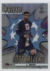 Lionel Messi Soccer Cards 2022 Topps Finest UEFA Club Competitions Prized Footballers Prices
