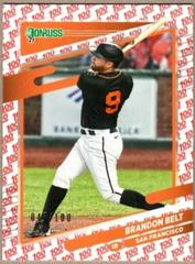 Brandon Belt [One Hundred] #156 Baseball Cards 2021 Panini Donruss Prices