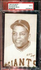 Willie Mays Baseball Cards 1963 Exhibits Statistic Back Prices