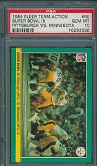 Super Bowl IX [Pittsburgh vs. Minnesota] Football Cards 1984 Fleer Team Action Prices