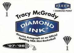 Tracy McGrady [1 Pt] Basketball Cards 1997 Fleer Diamond Ink Prices