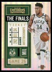 Giannis Antetokounmpo [Finals Ticket] #99 Basketball Cards 2020 Panini Contenders Prices