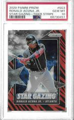 Ronald Acuna Jr. [Tiger Stripe Prizm] #SG-3 Baseball Cards 2020 Panini Prizm Star Gazing Prices