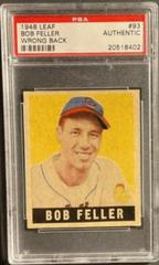 Bob Feller [Wrong Back] #93 Baseball Cards 1948 Leaf Prices