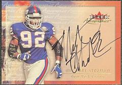 Michael Strahan [Gold] Football Cards 2000 Fleer Autographics Prices
