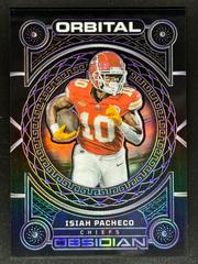 Isiah Pacheco [Purple Electric Etch] #11 Football Cards 2023 Panini Obsidian Orbital Prices