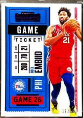 Joel Embiid [Purple Ticket] Basketball Cards 2020 Panini Contenders Prices