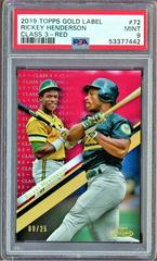 Rickey Henderson [Class 3 Red] Baseball Cards 2019 Topps Gold Label Prices