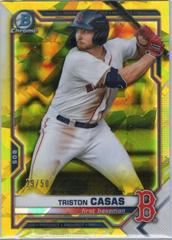 Triston Casas [Yellow] #BCP-168 Baseball Cards 2021 Bowman Chrome Sapphire Prospects Prices