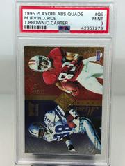 Michael Irvin, Jerry Rice, Tim Brown, Cris Carter Football Cards 1995 Playoff Absolute Quads Prices