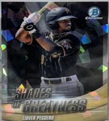 Liover Peguero [Atomic] #SG-2 Baseball Cards 2022 Bowman Chrome Shades of Greatness Prices