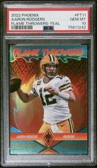 Aaron Rodgers [Teal] #FT-11 Football Cards 2022 Panini Phoenix Flame Throwers Prices