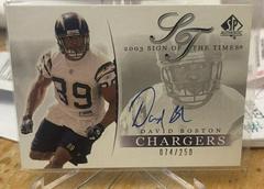 David Boston #DA Football Cards 2003 SP Authentic Sign of the Times Prices