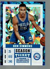 Ben Simmons [Blue Jersey Cracked Ice] #3 Basketball Cards 2017 Panini Contenders Draft Picks Prices