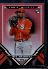Hunter Greene [Red] #FRD-HG Baseball Cards 2022 Topps Finest Rookies Design Variation Prices