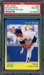 Nolan Ryan #67 Baseball Cards 1991 Star Platinum Edition Prices