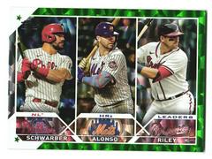 Austin Riley, Kyle Schwarber, Pete Alonso [Green Foil] Baseball Cards 2023 Topps Prices