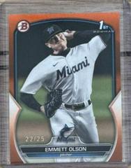 Emmett Olson [Orange] #BD-10 Baseball Cards 2023 Bowman Draft Prices