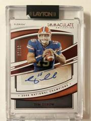 Tim Tebow [Ruby] #IC-TTE Football Cards 2022 Panini Immaculate Collegiate Champions Autographs Prices