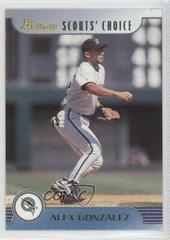 Alex Gonzalez #SC9 Baseball Cards 1999 Bowman Scout's Choice Prices