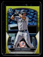 Jasson Dominguez [Yellow] Baseball Cards 2023 Bowman Chrome Prospects Prices