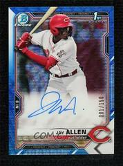 Jay Allen [Blue Wave Refractor] #CDA-JA Baseball Cards 2021 Bowman Draft Pick Chrome Autographs Prices