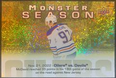 Connor McDavid [Gold] #MS-19 Hockey Cards 2023 Upper Deck Monster Season Prices