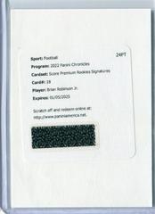 Brian Robinson Jr. [Signature] #SP-338 Football Cards 2022 Panini Chronicles Score Premium Rookies Prices