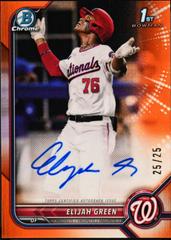 Elijah Green [Orange] #CDA-EG Baseball Cards 2022 Bowman Draft Chrome Autographs Prices