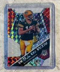 Aaron Rodgers [Green] #WW11 Football Cards 2020 Panini Mosaic Will to Win Prices