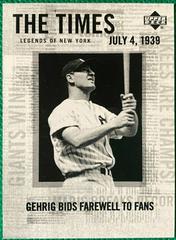 Lou Gehrig Baseball Cards 2001 Upper Deck Legends of NY Prices