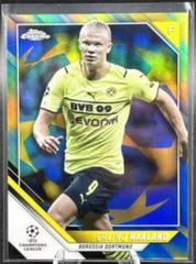 Erling Haaland [Blue & Gold Starball Refractor] Soccer Cards 2021 Topps Chrome UEFA Champions League Prices