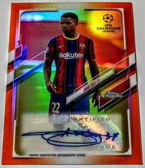Ansu Fati [Orange Refractor] Soccer Cards 2021 Topps Chrome UEFA Champions League Autographs Prices
