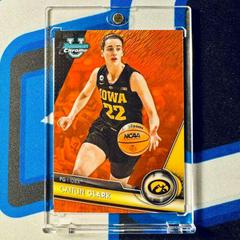 Caitlin Clark [Orange Shimmer] #34 Basketball Cards 2023 Bowman Chrome University Prices