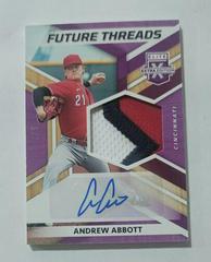 Andrew Abbott [Purple] Baseball Cards 2022 Panini Elite Extra Edition Future Threads Signatures Prices