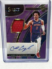 Cade Cunningham [Purple Pulsar] Basketball Cards 2021 Panini Select Rookie Jersey Autographs Prices