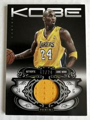 Kobe Bryant [Memorabilia] #44 Basketball Cards 2012 Panini Kobe Anthology Prices