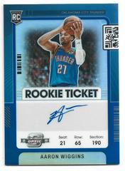 Aaron Wiggins [Variation Autograph Blue] #127 Basketball Cards 2021 Panini Contenders Optic Prices