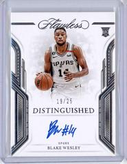 Blake Wesley #40 Basketball Cards 2022 Panini Flawless Distinguished Auto Prices