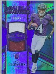 Zay Flowers [Purple] #DC-11 Football Cards 2023 Panini Plates and Patches Double Coverage Prices