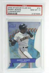 Barry Bonds [Luminescent] Baseball Cards 2000 Stadium Club 3X3 Prices